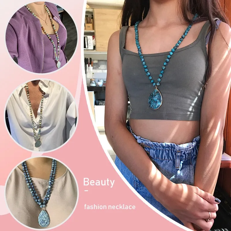 Fashion Bohemian Natural Stone Knotted Stone
