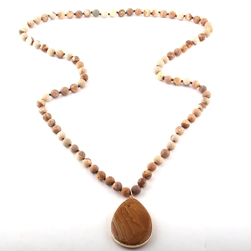 Fashion Bohemian Natural Stone Knotted Stone