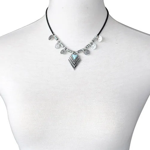 Fashion Coin Bead Pendants Necklace Rhine Stone Bohemia Colar Cute Feminia Bijous Fashion Collier for Women