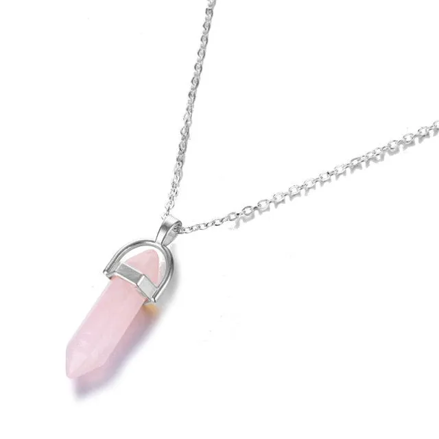 Fashion Trend Bohemian Hexagon Opal Pendant Necklace