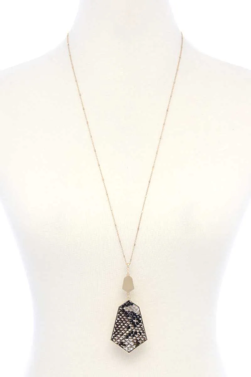 Faux Fur Animal Print Pendant Necklace