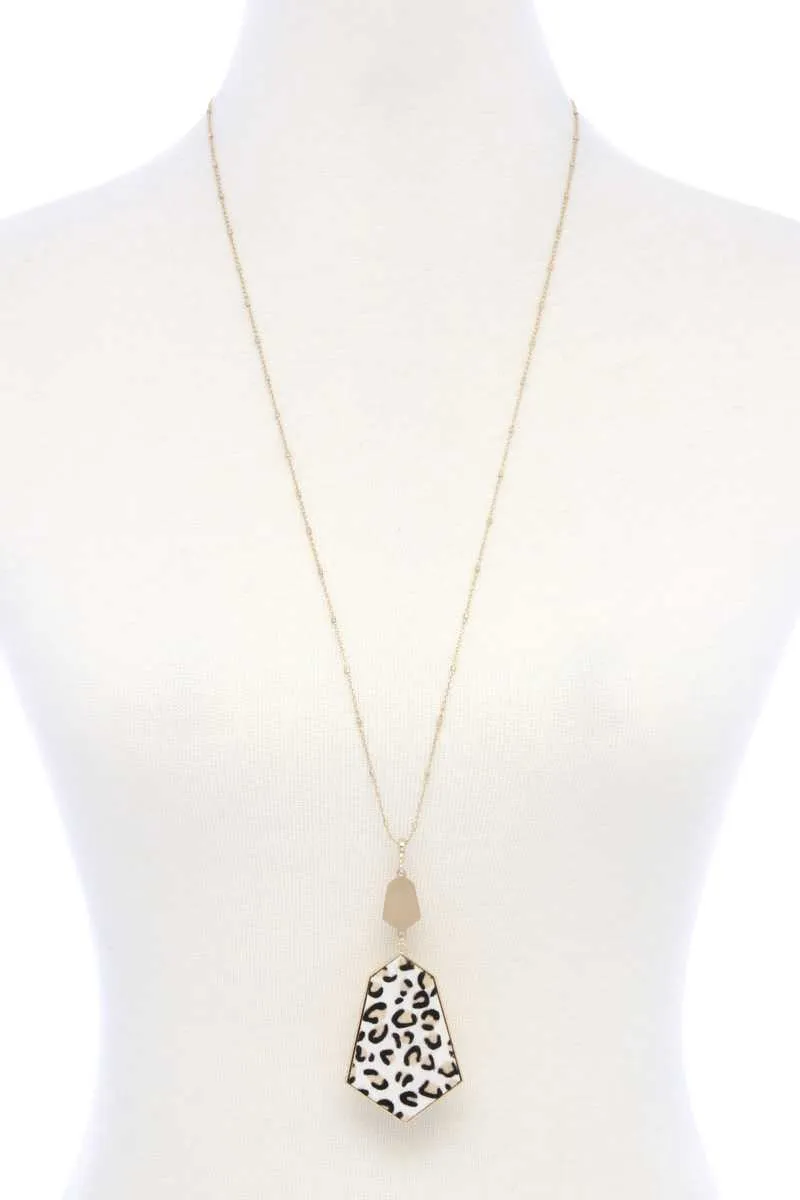 Faux Fur Animal Print Pendant Necklace