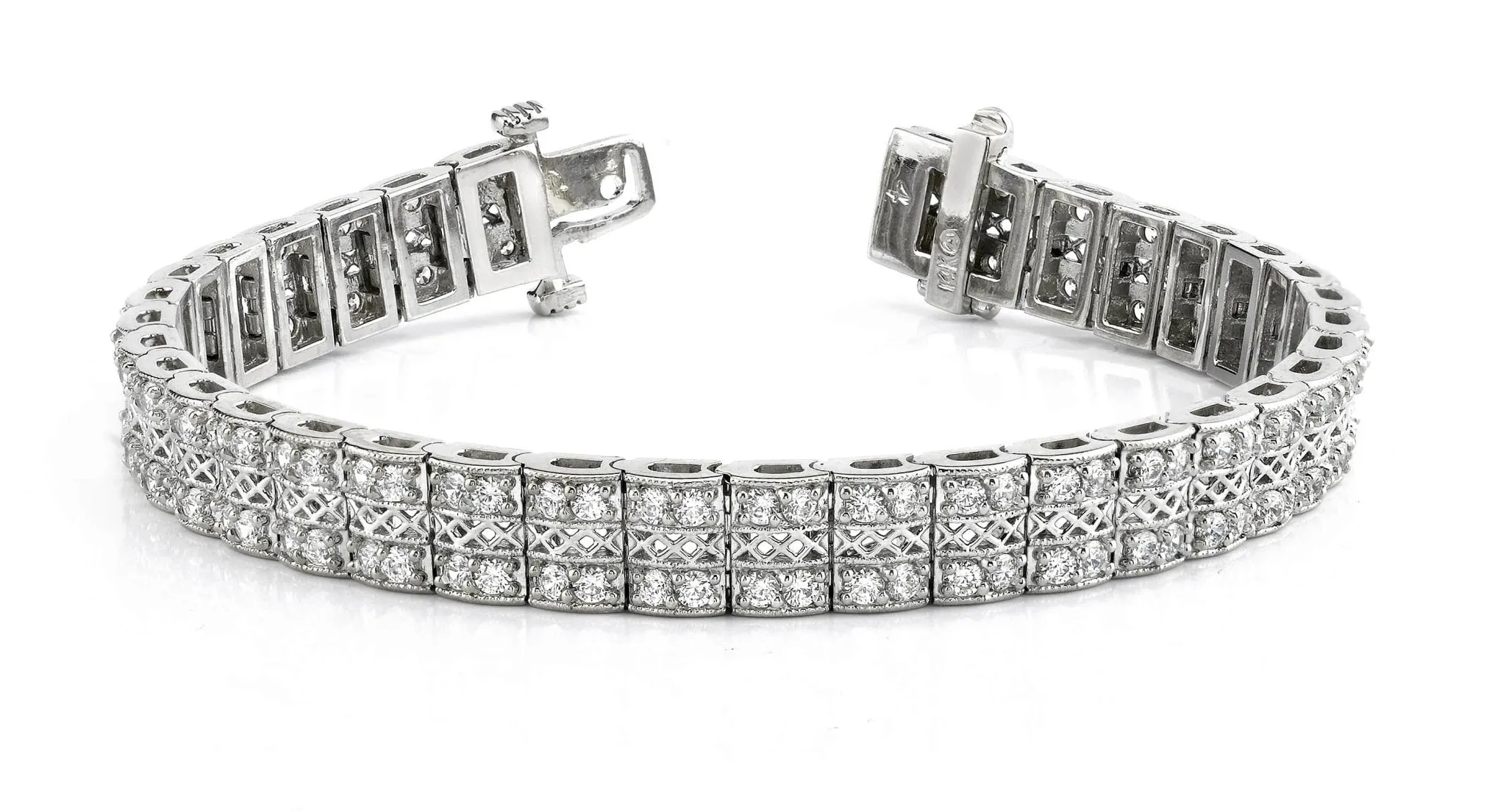 Filigree Diamond Bracelet with 3.04 ct.(finished) 1.7mm