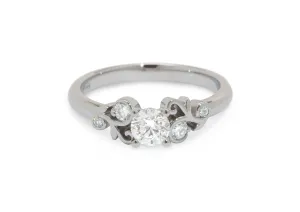 Five-Stone Diamond Elvish Vine Engagement Ring, Platinum