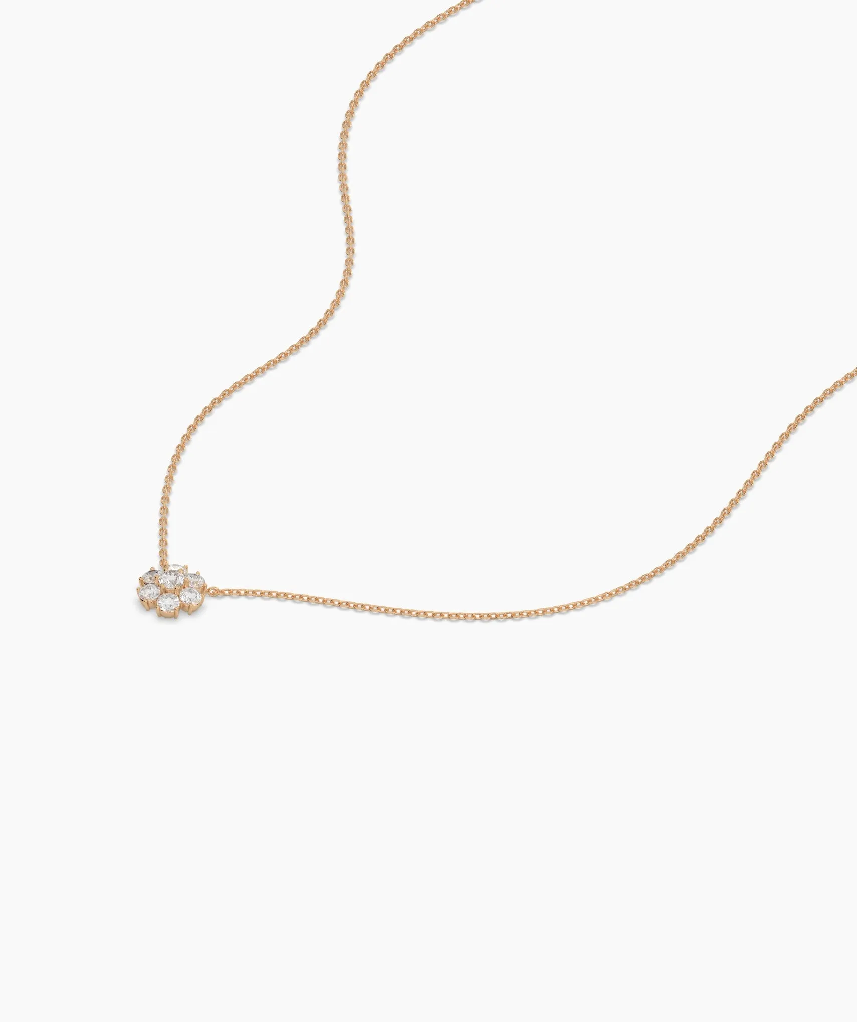 Floral Diamond Cluster Necklace