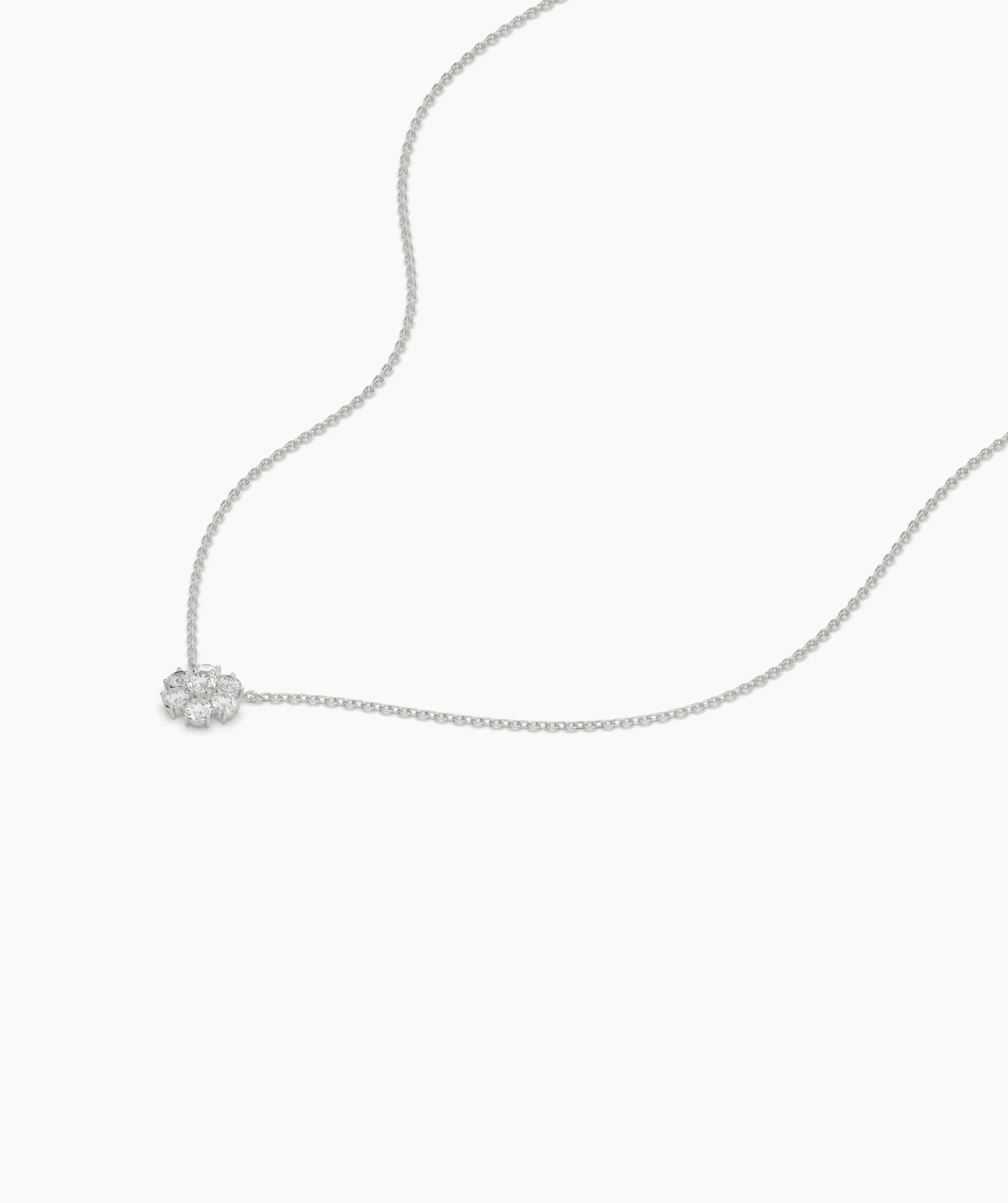 Floral Diamond Cluster Necklace