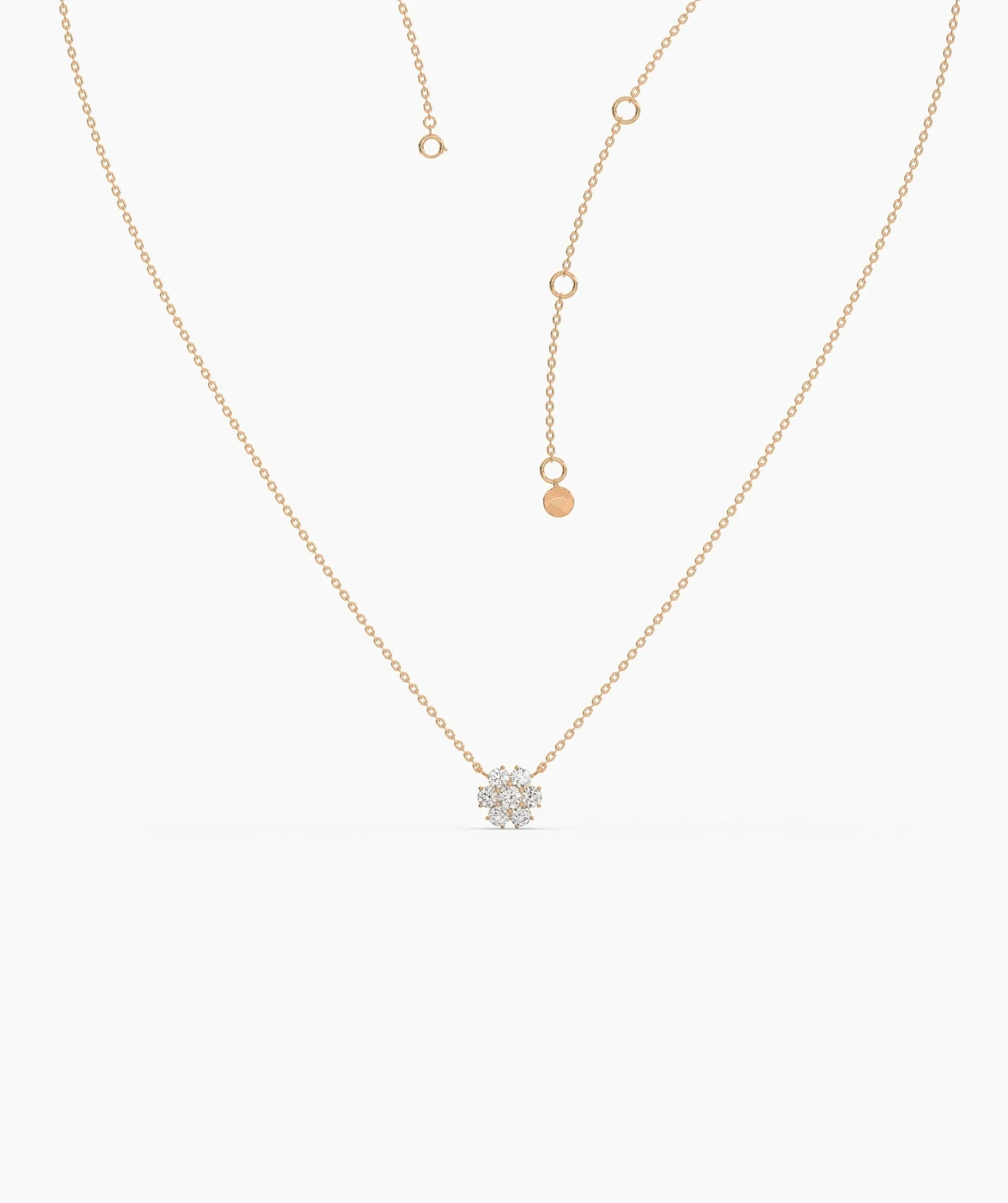 Floral Diamond Cluster Necklace