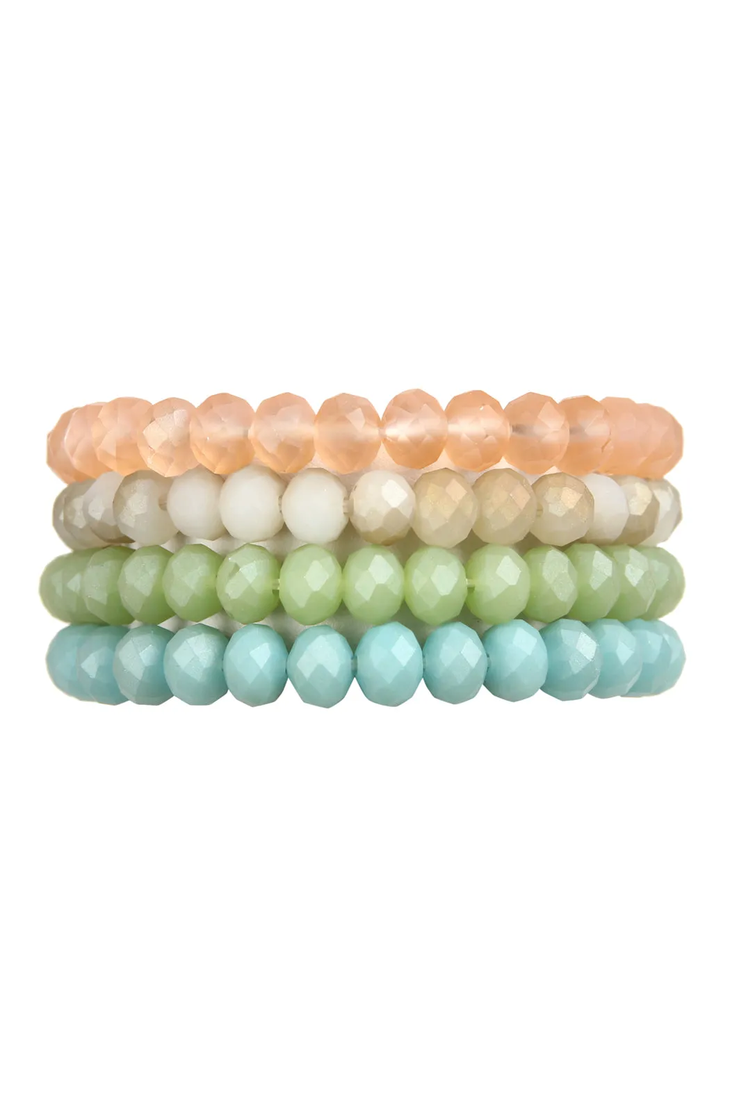 FOUR LINE CRYSTAL BEADS STRETCH BRACELET
