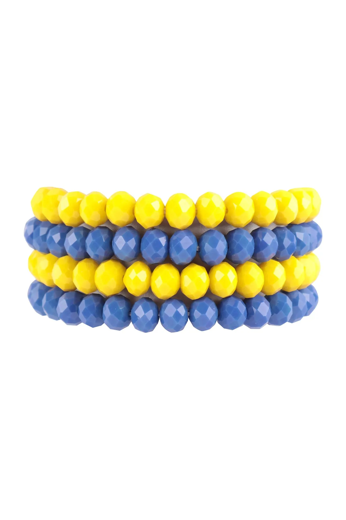 FOUR LINE CRYSTAL BEADS STRETCH BRACELET