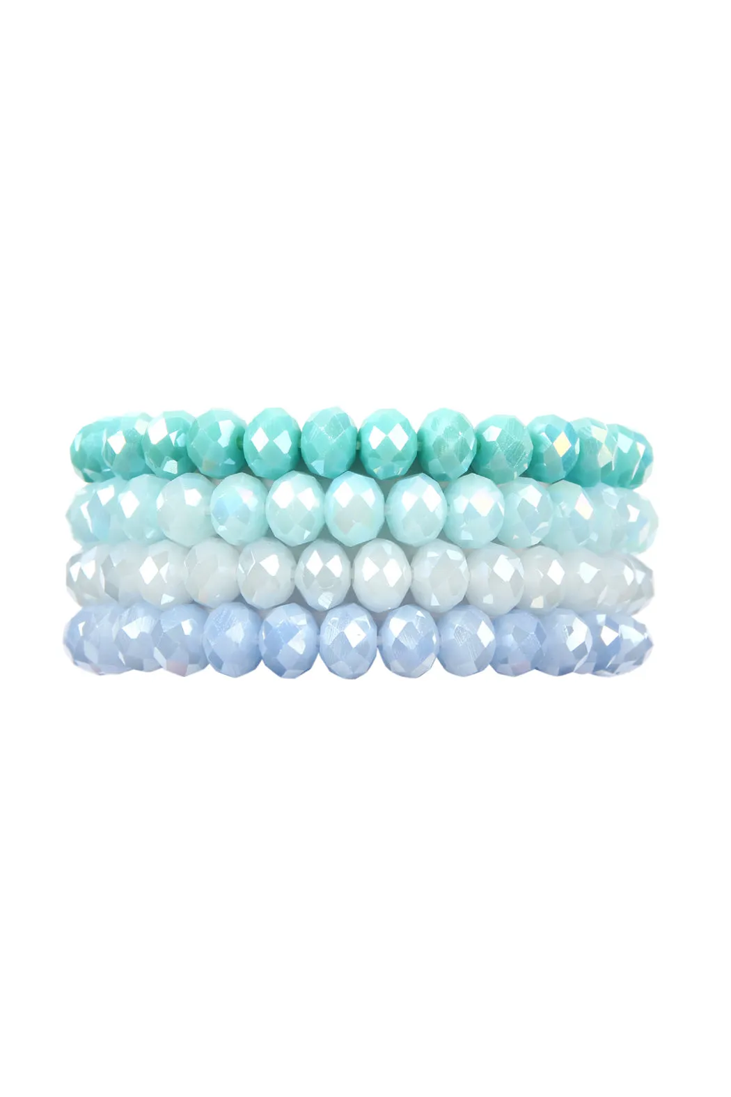 FOUR LINE CRYSTAL BEADS STRETCH BRACELET