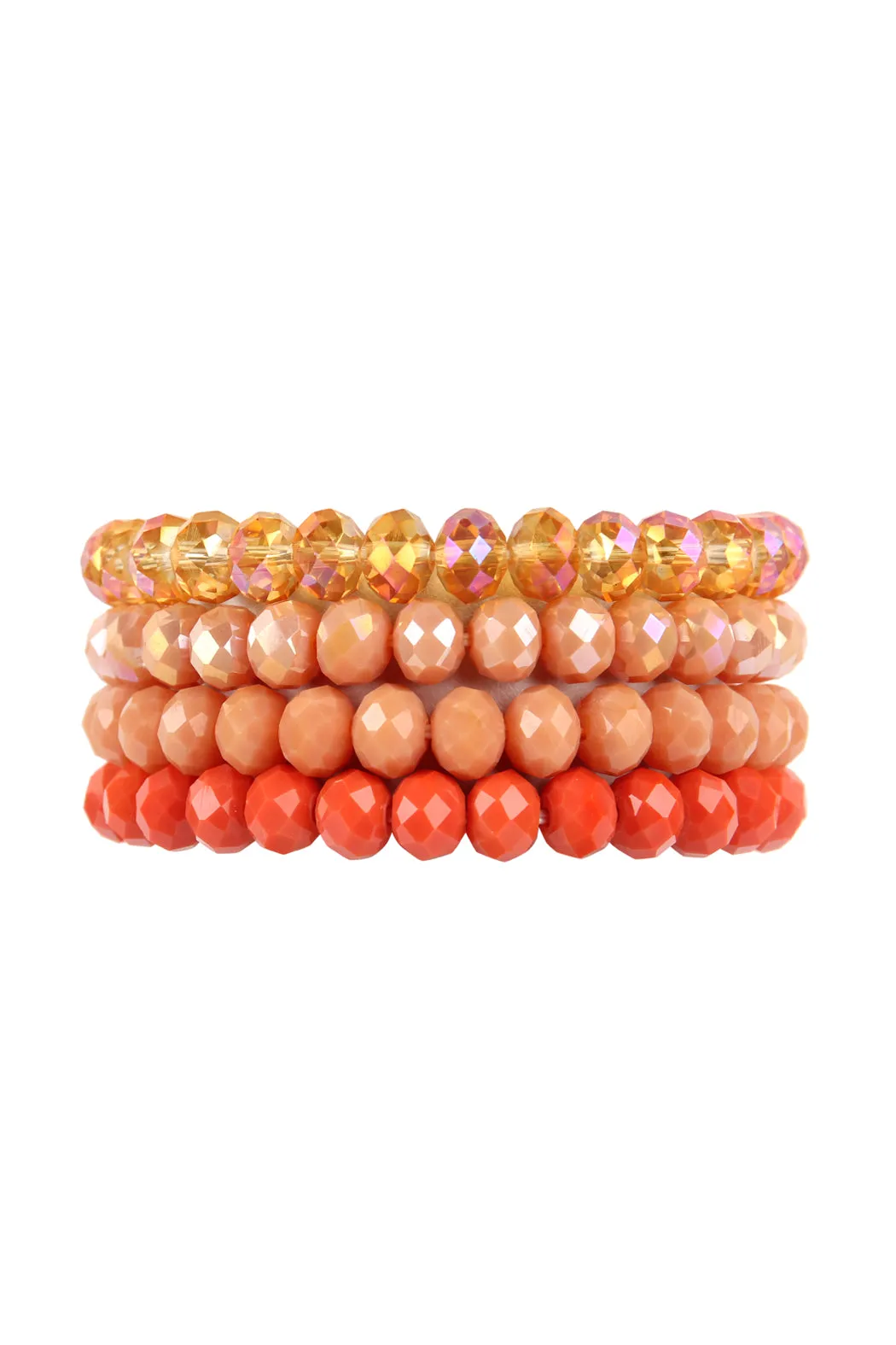 FOUR LINE CRYSTAL BEADS STRETCH BRACELET