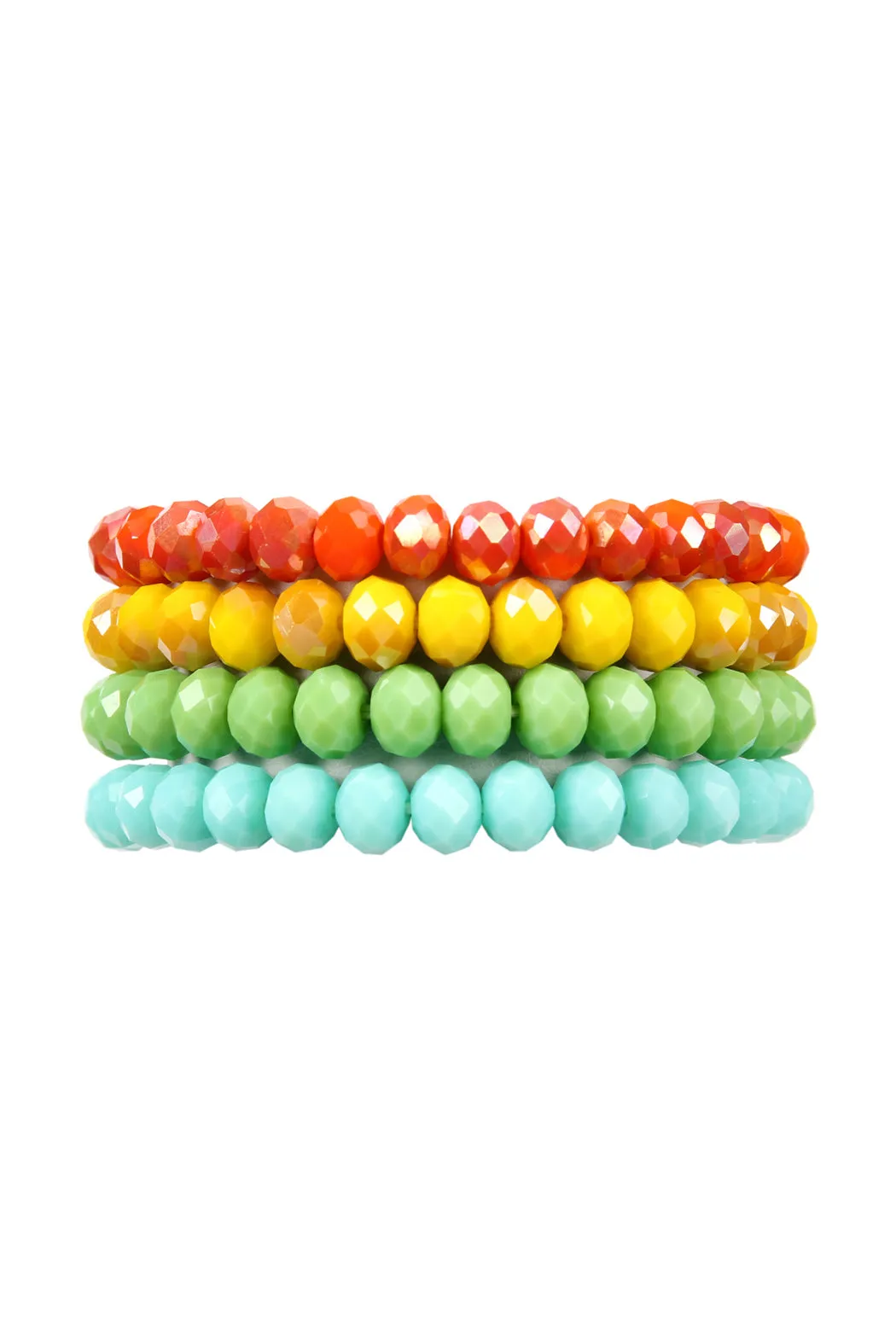 FOUR LINE CRYSTAL BEADS STRETCH BRACELET