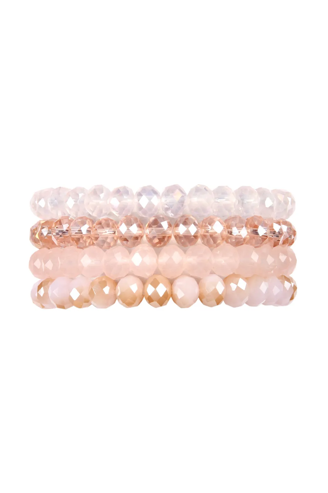 FOUR LINE CRYSTAL BEADS STRETCH BRACELET