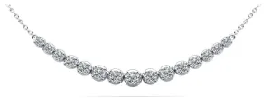 Four Prong Strand Necklace With Graduated Diamonds And Diamond Chain  with 1.12 ct.(finished)