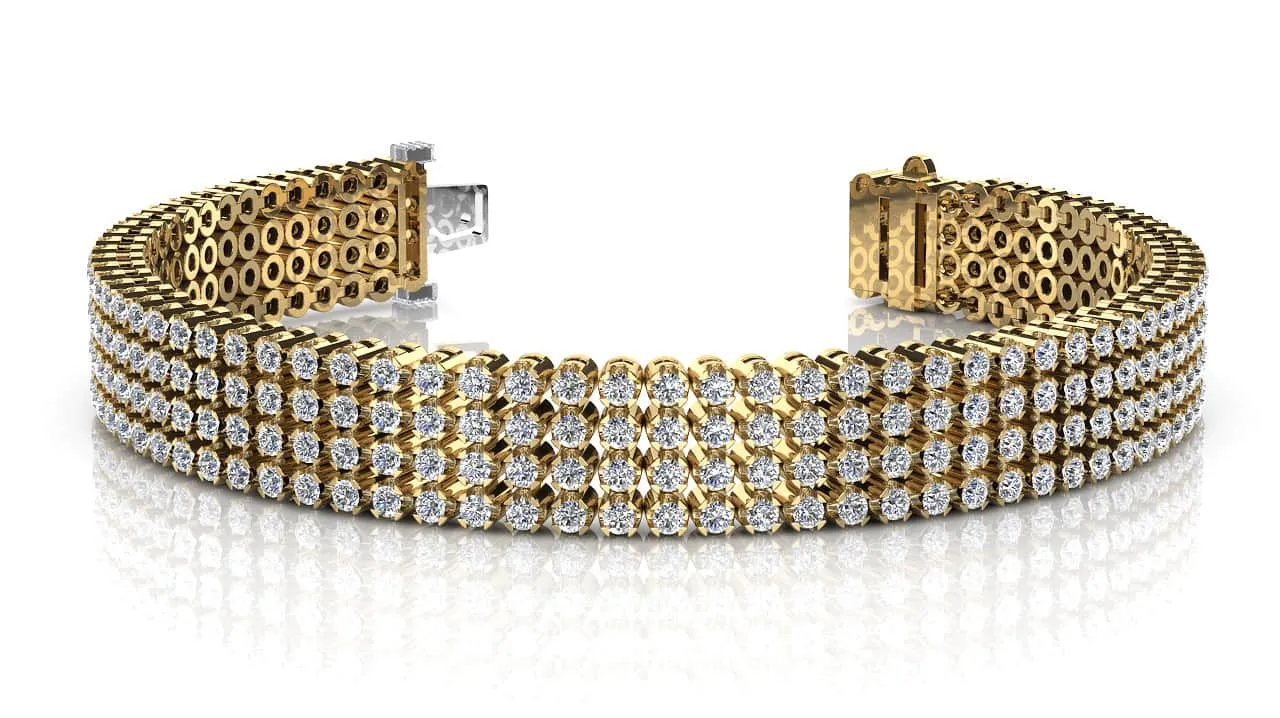 Four Row Diamond Bracelet with 8.82 ct.(finished) 2.0mm