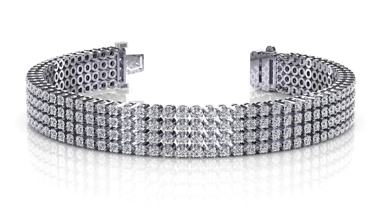 Four Row Diamond Bracelet with 8.82 ct.(finished) 2.0mm