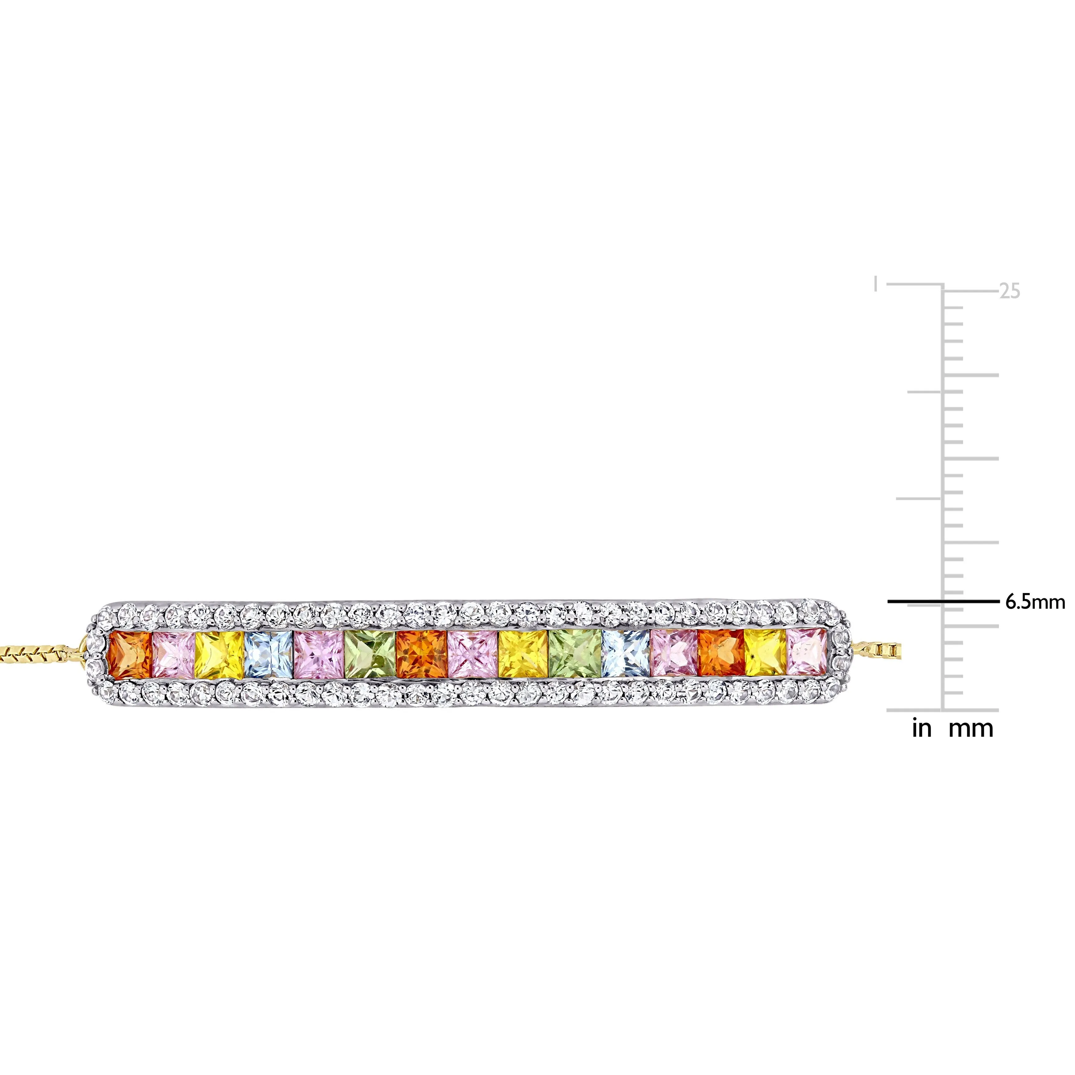 Gemstone Bolo Adjustable Bracelet 14K Yellow Gold