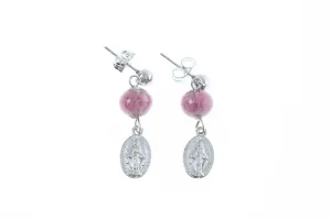 Genuine Murano Earrings with Amethyst Color Beads