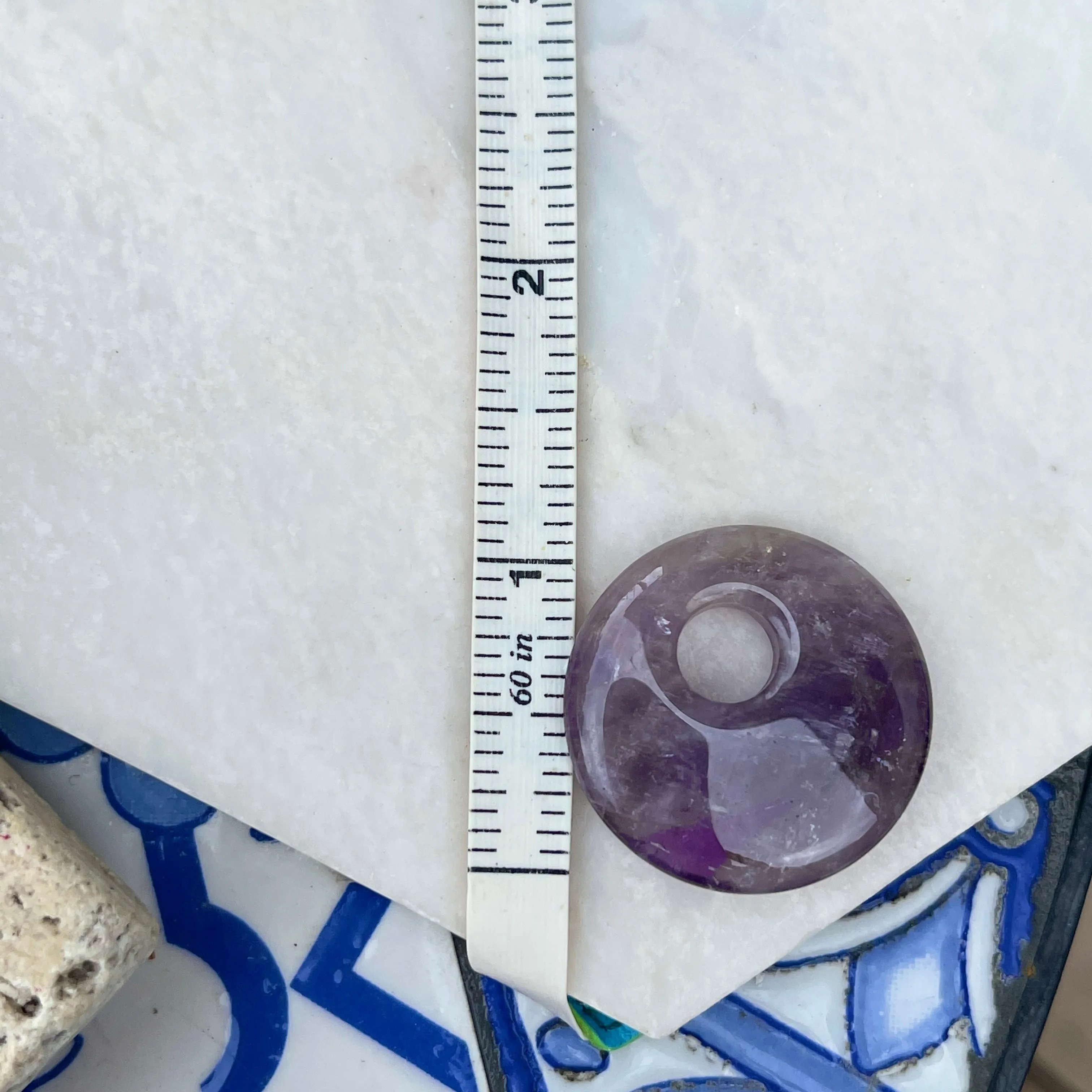 Genuine Purple Amethyst Round Gemstone Disc Earring Charms