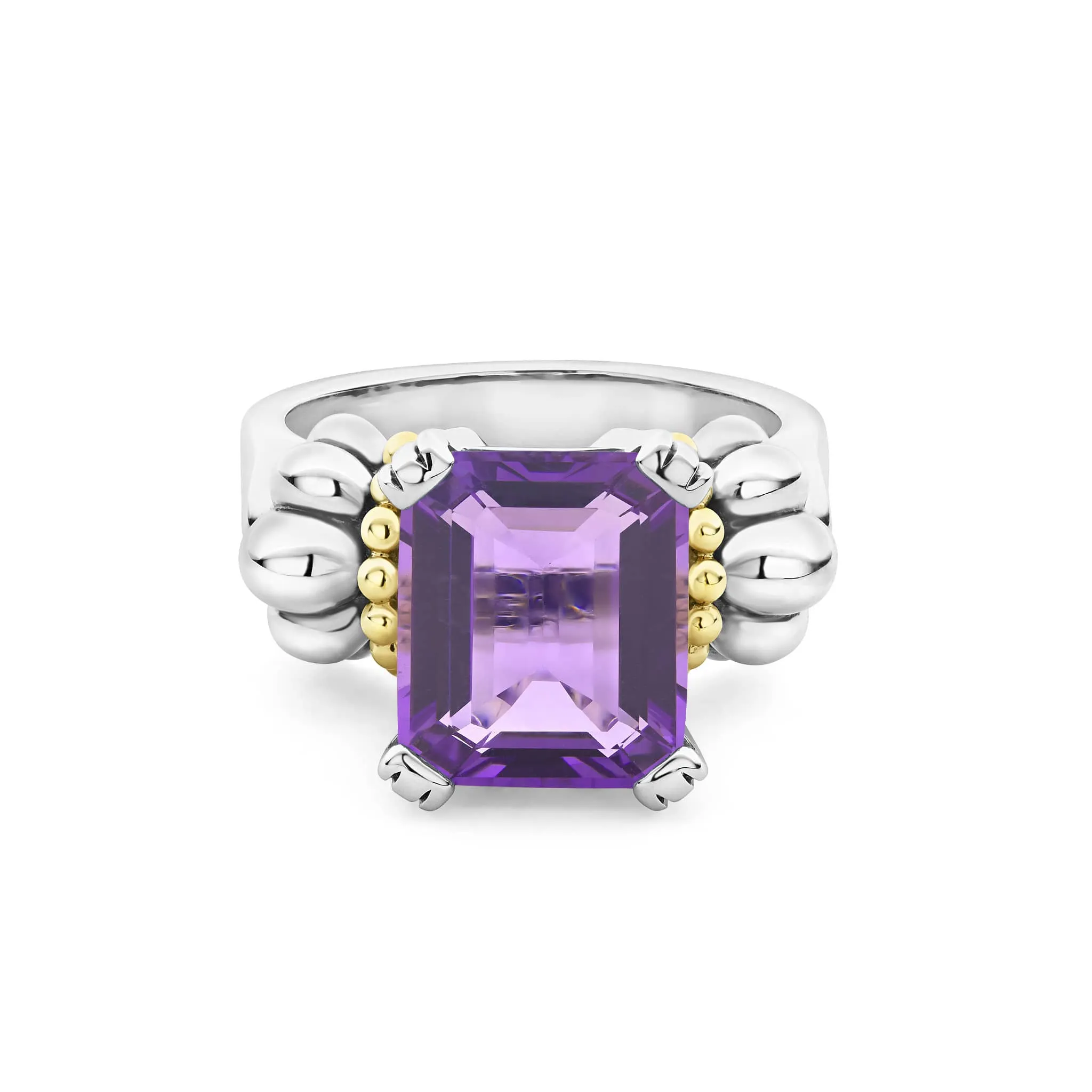 Glacier Medium Emerald-Cut Amethyst Ring