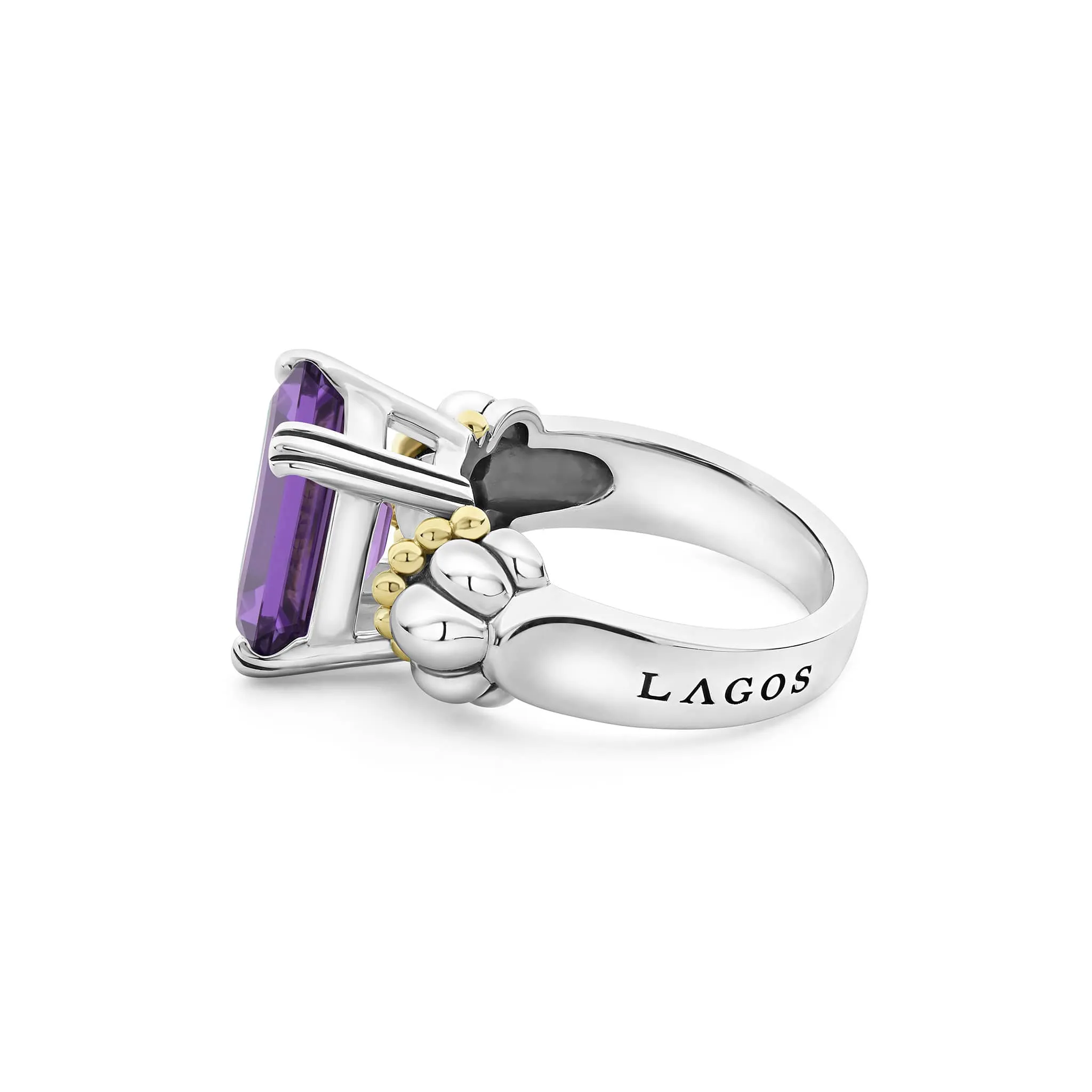 Glacier Medium Emerald-Cut Amethyst Ring