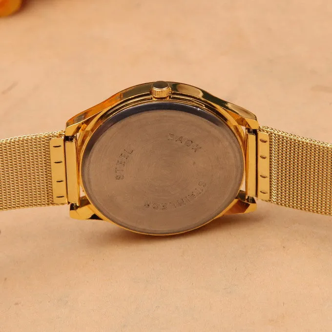 Gold watch Full stainless steel woman fashion dress watches men brand name Geneva quartz watch best quality
