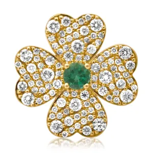 Good Luck Diamond & Emerald Clover Ring