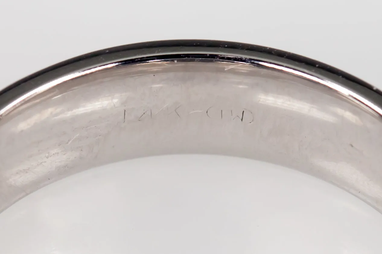 Gorgeous 14k White Gold Band Ring Size 8.75