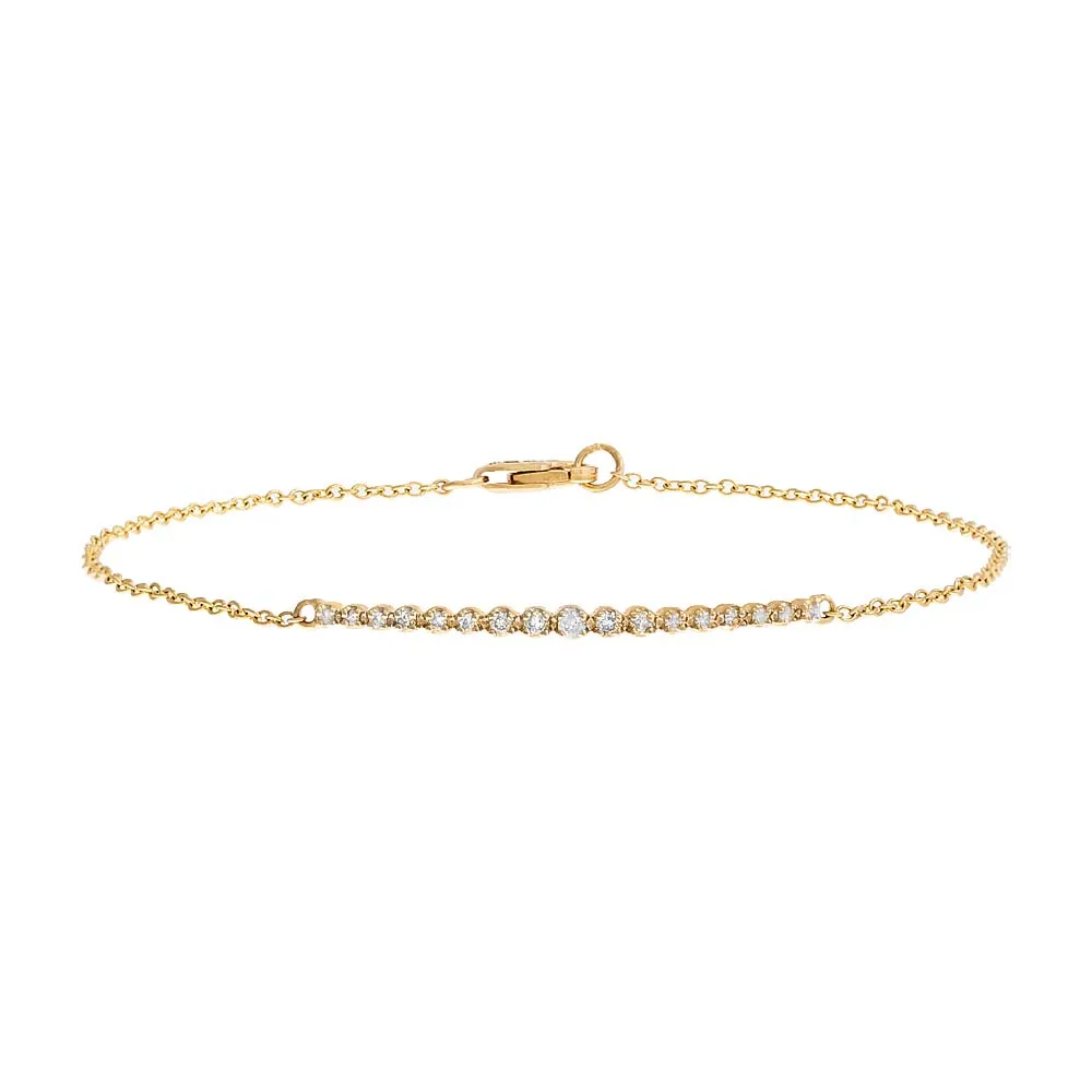 Graduated Bezel Bar Bracelet 14K