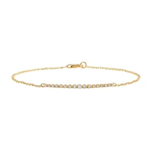 Graduated Bezel Bar Bracelet 14K
