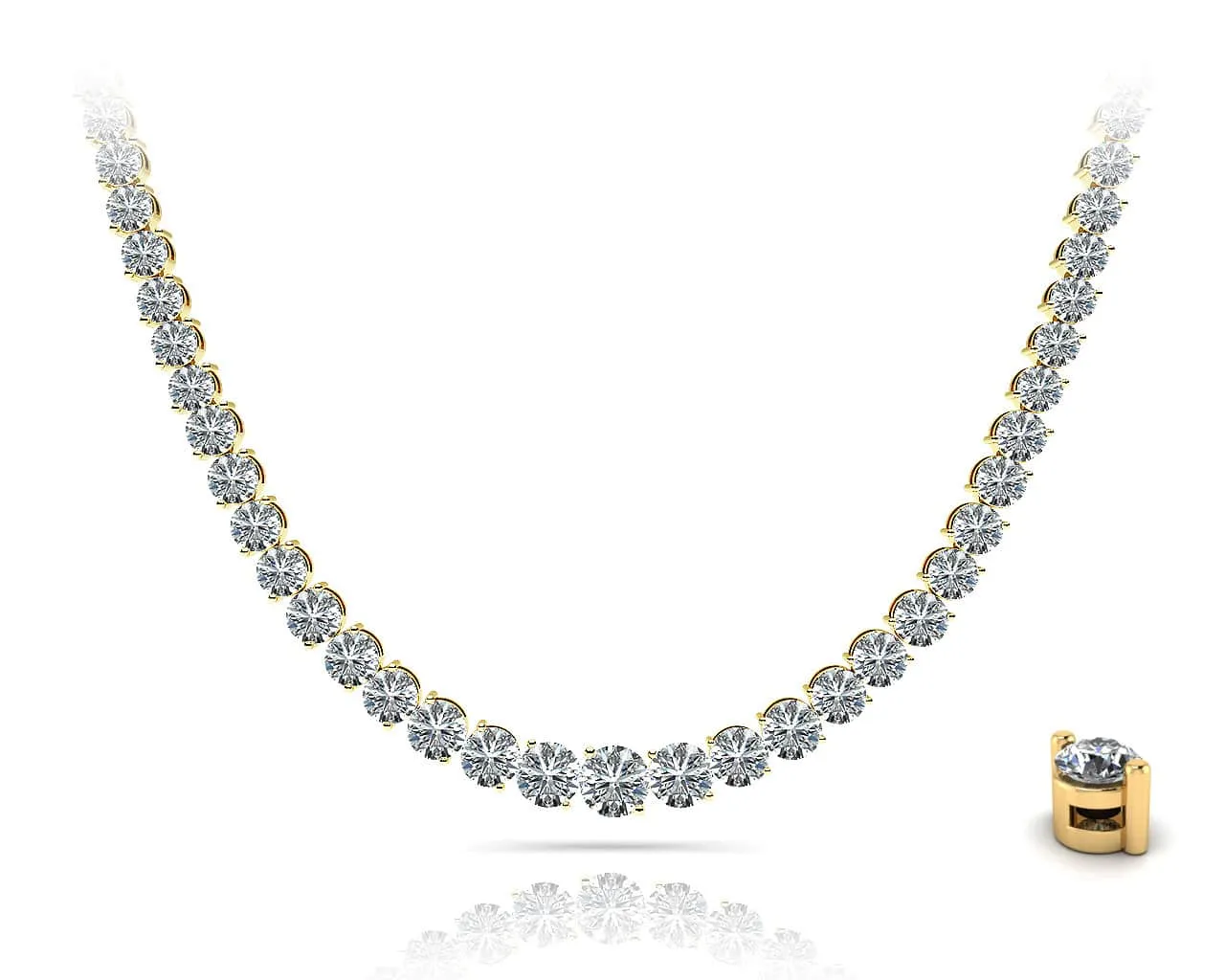 Graduated Diamond Strand Diamond  with 15.14 ct.(finished)