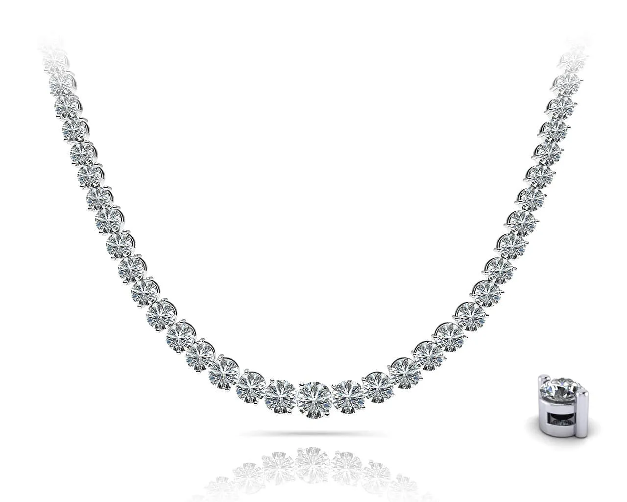 Graduated Diamond Strand Diamond  with 15.14 ct.(finished)
