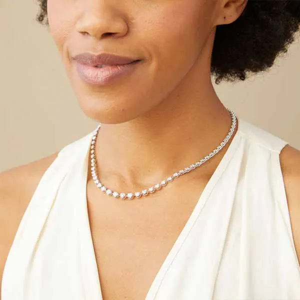 Graduated Diamond Tennis Necklace
