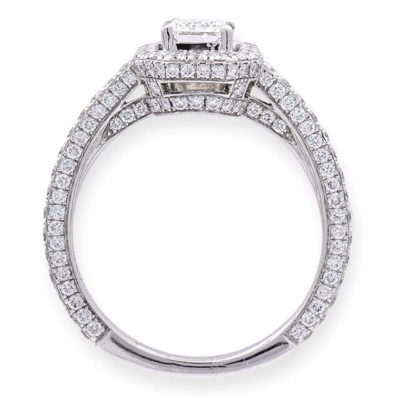 GRAFF 18K White Gold GIA Emerald Cut Diamond Engagement Ring  1.85 cts. TW F VS1