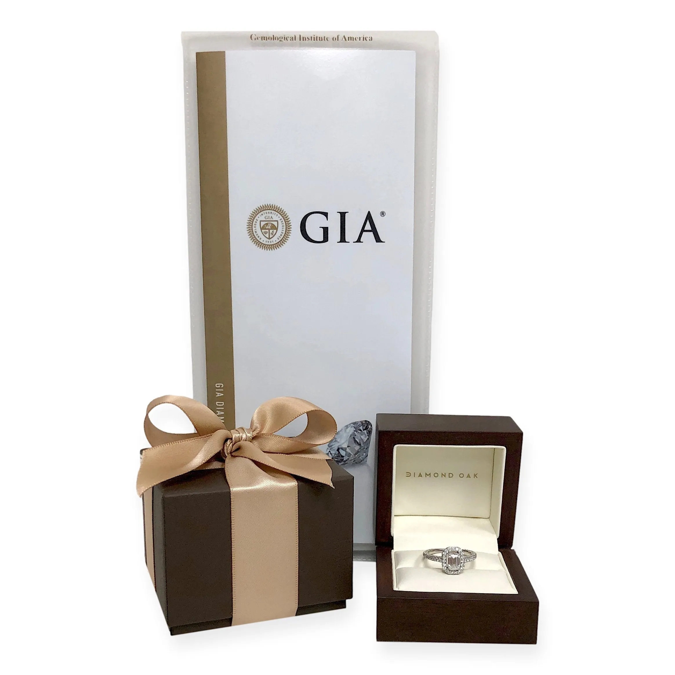 GRAFF 18K White Gold GIA Emerald Cut Diamond Engagement Ring  1.85 cts. TW F VS1