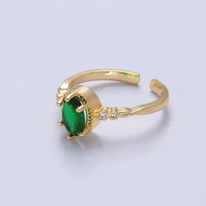 Green Emerald Ring, Emerald Oval Ring, May Birthstone, Dainty Ring O-2227