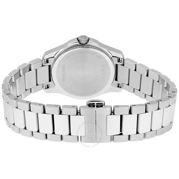 Gucci G-Timeless Silver Stainless Steel Brown Dial Quartz Watch for Ladies- GUCCI YA126529