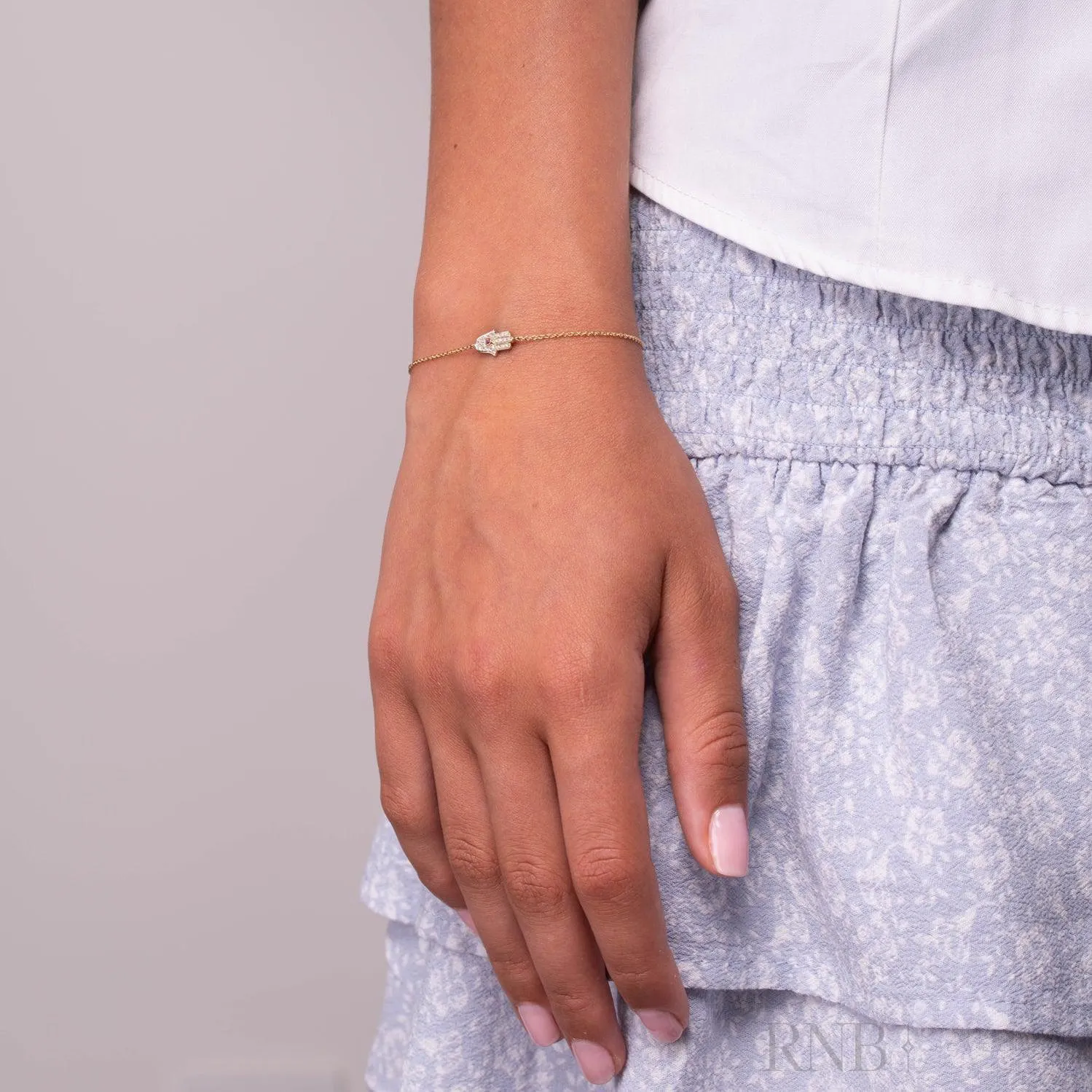 Hamsa Precious Stone & Diamond Bracelet