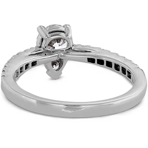 Hearts On Fire Destiny Teardrop Shape Engagement Ring with Diamond Band