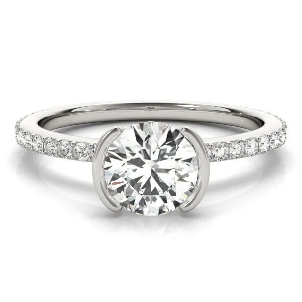 Helena Modern Half-bezel Engagement Ring