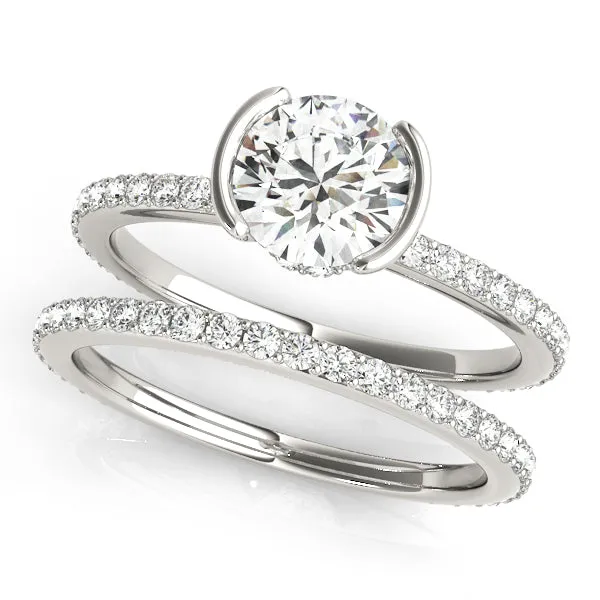 Helena Modern Half-bezel Engagement Ring