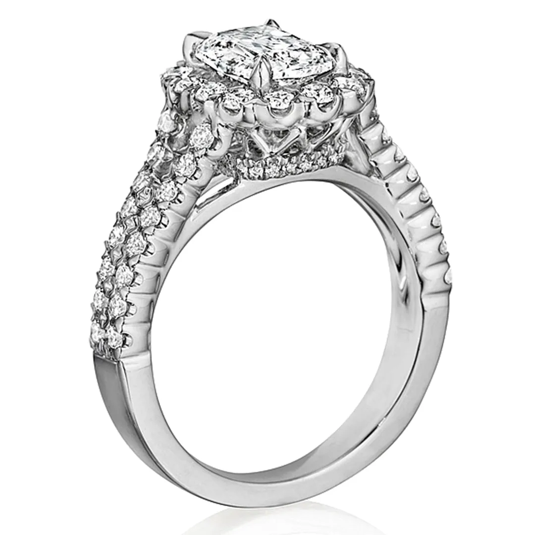 Henri Daussi Split Shank Diamond Engagement Ring