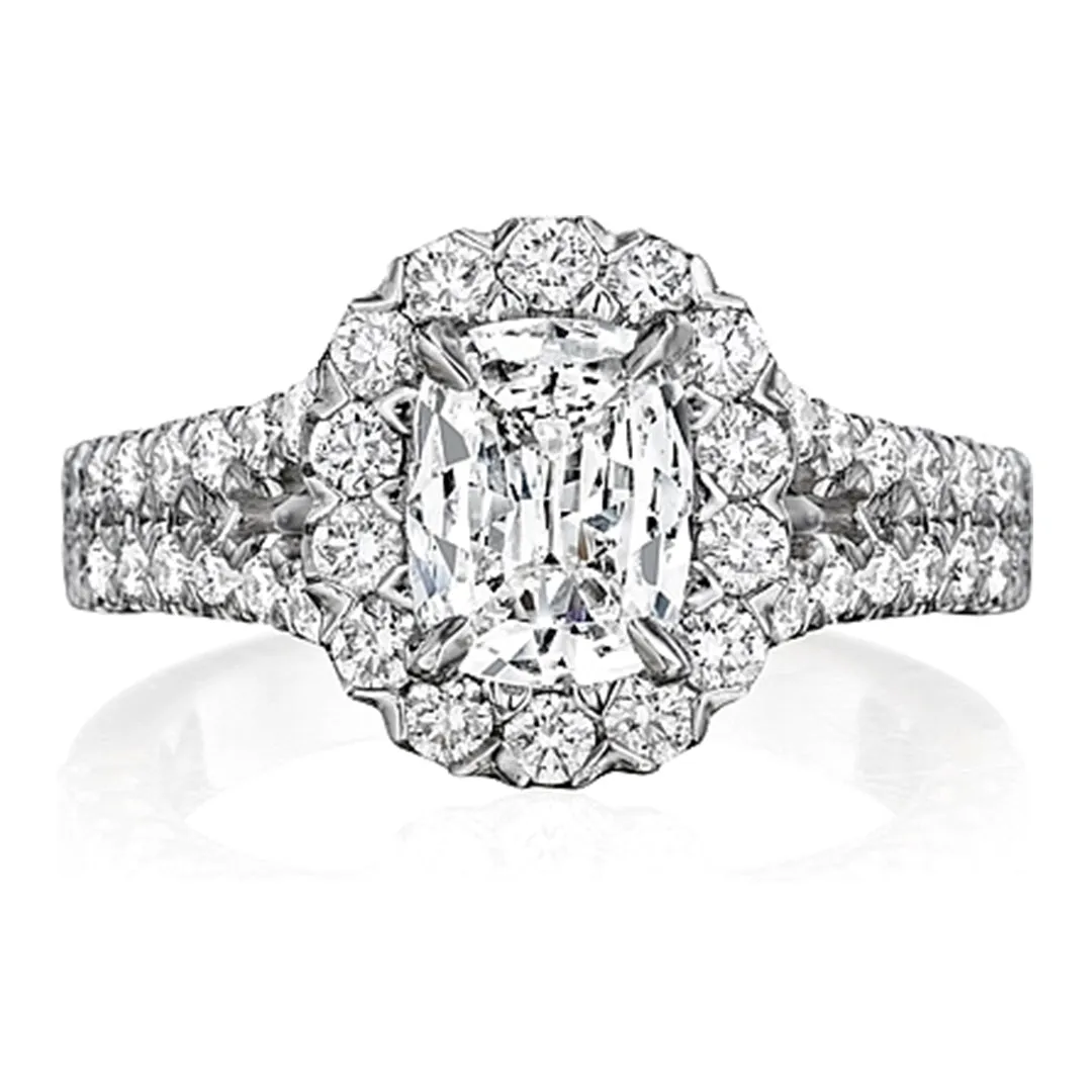 Henri Daussi Split Shank Diamond Engagement Ring