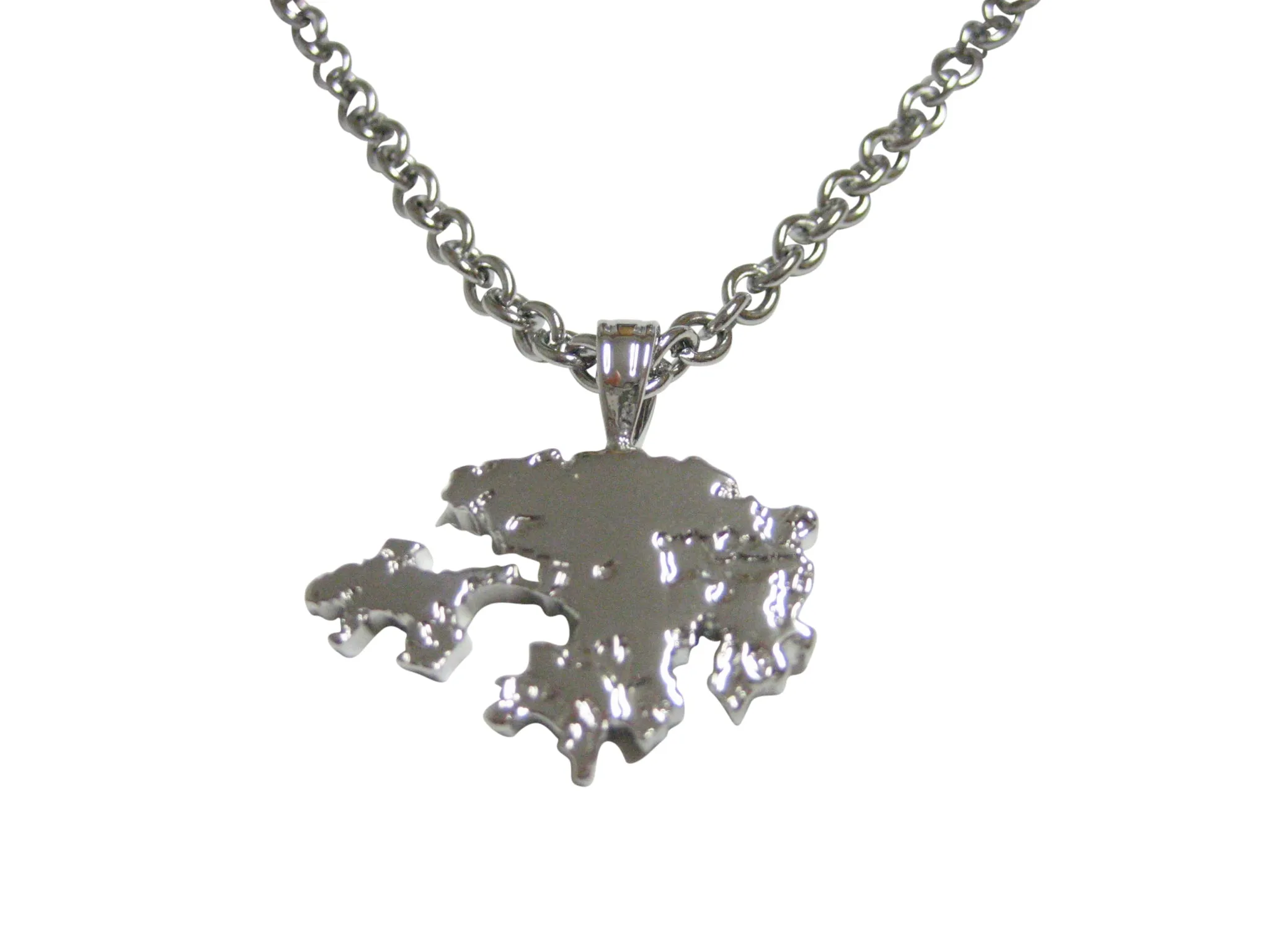 Hong Kong Map Shape Pendant Necklace