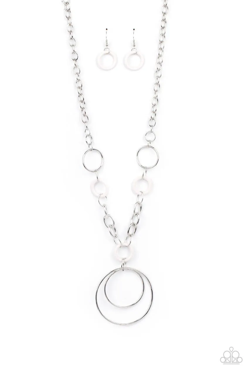 HOOP du Jour White Paparazzi Necklace
