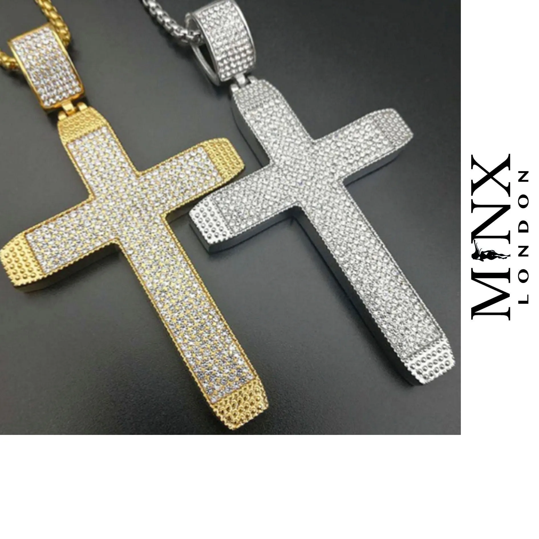 Iced Out Cross Pendant | Big Cross Pendant | Big Diamond Cross | Cross Pendant and Necklace | Cross Chain for Men | Iced Out Cross Pendant