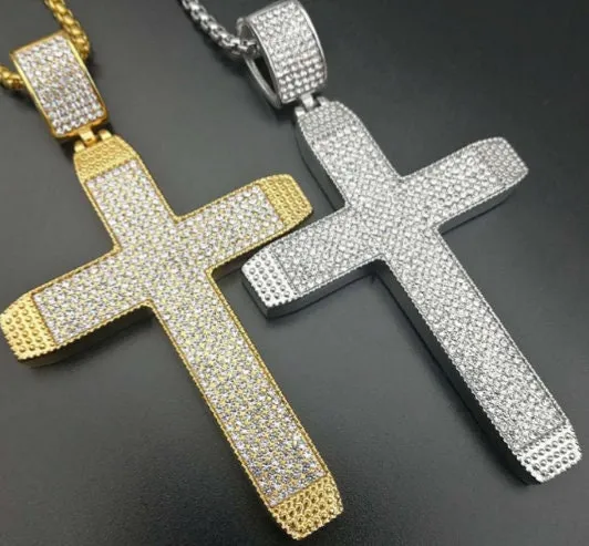 Iced Out Cross Pendant | Big Cross Pendant | Big Diamond Cross | Cross Pendant and Necklace | Cross Chain for Men | Iced Out Cross Pendant