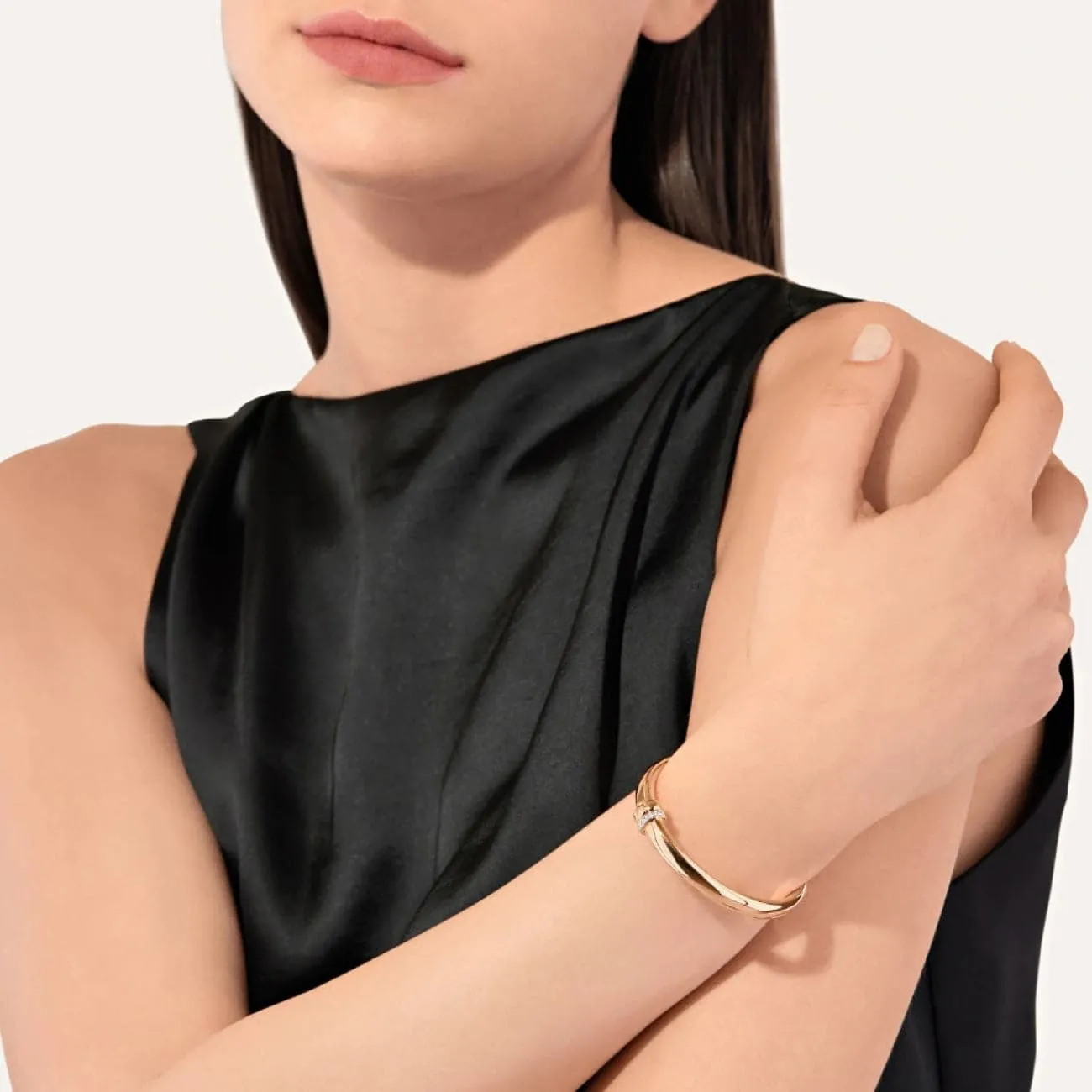 Iconica 18K Rose Gold Diamond Bangle Bracelet