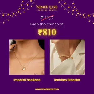Imperial Diamond Necklace   Bamboo Kada Bracelet Combo