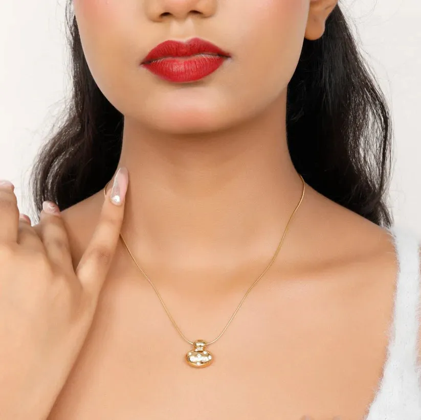 Imperial Diamond Necklace   Bamboo Kada Bracelet Combo